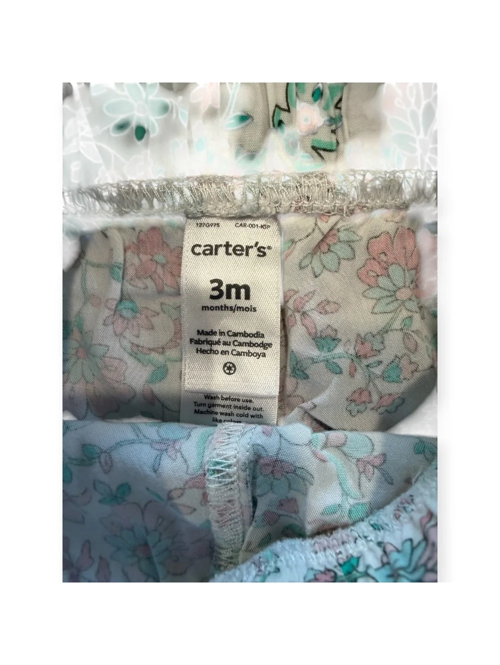 Carter's Baby Girl 2-Piece Set, 3 Months Olive Green Tank Top & Floral Pants